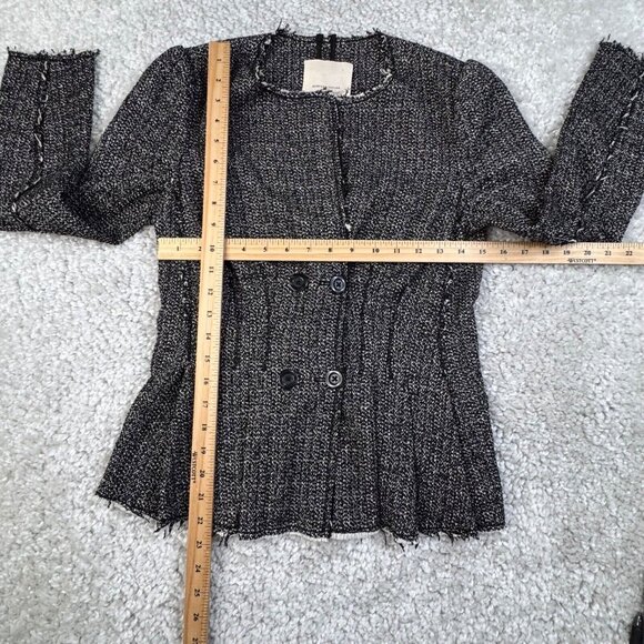 Rebecca Taylor Black and White Tweed Blazer with Peplum - Picture 9 of 9